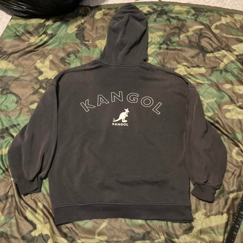 Kangol x H&M fades grey‎ logo hoodie fleece back hit streetwear size L/22